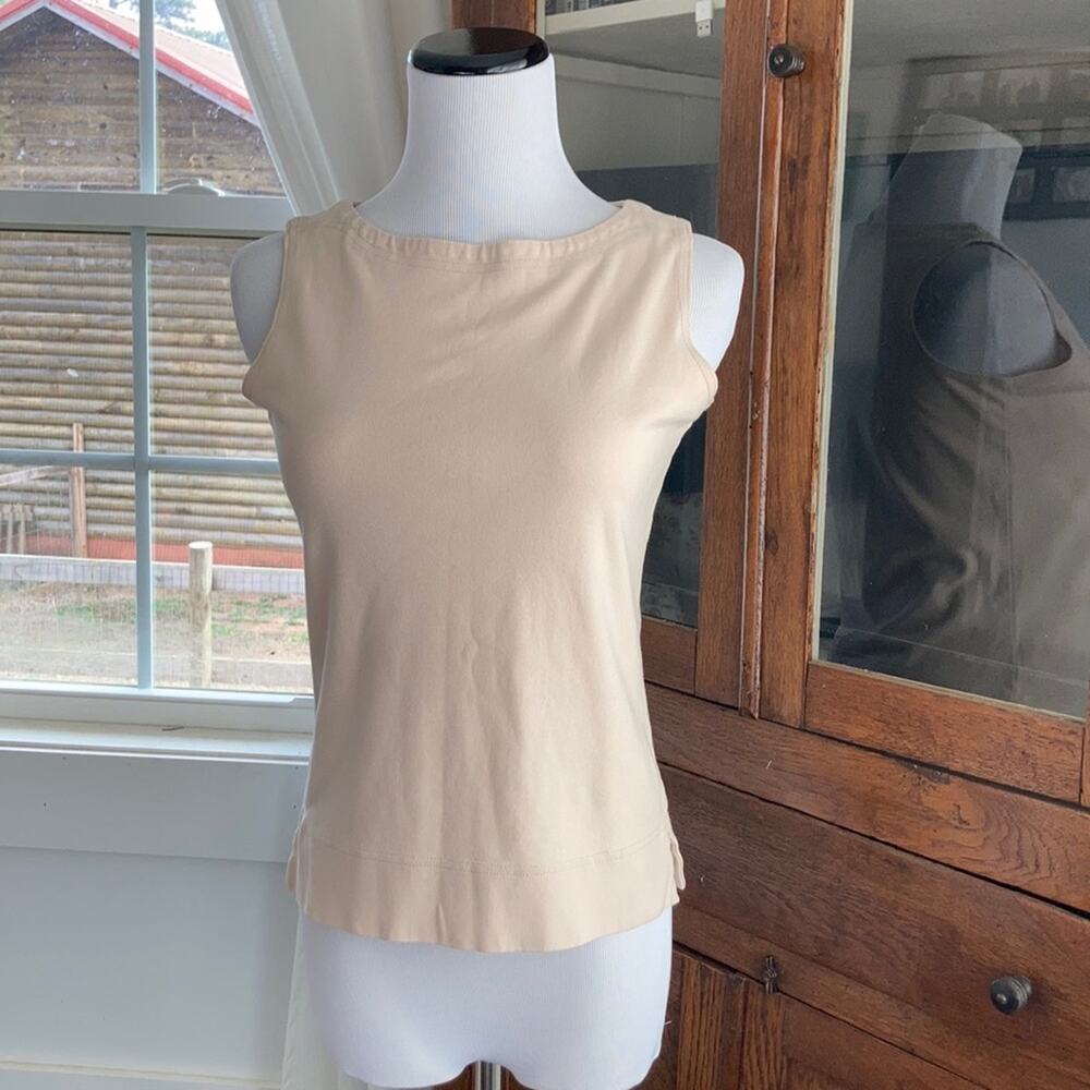 Claudia D Nude Sleeveless Pullover Top, Size S